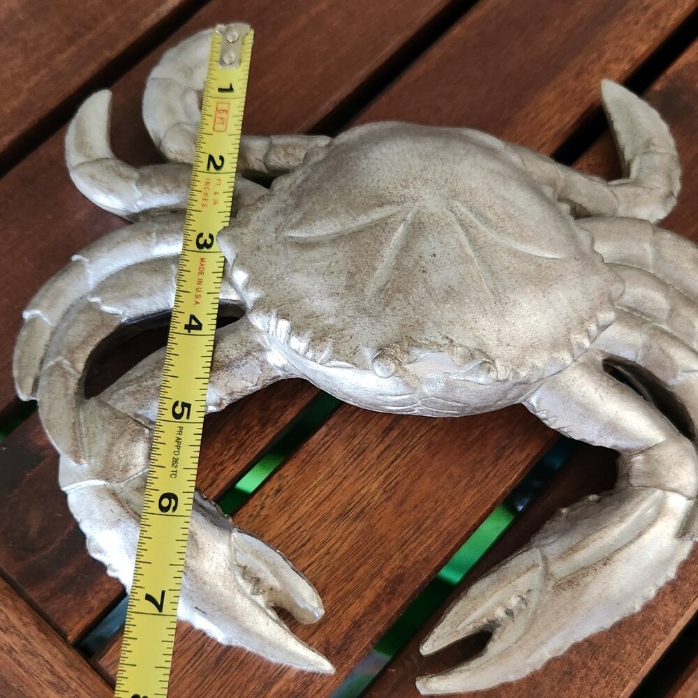 Silver painted crab decor - Picture 5 of 5